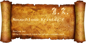 Neuschloss Kristóf névjegykártya